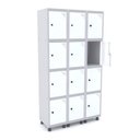 Ver imagem 1 de Armário Guarda Volume Locker Roupeiro 12 Portas Aço Grp 503/12 Branco