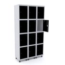 Ver imagem 1 de Armário Guarda Volume Locker Roupeiro 12 Portas Aço Grp 503/12 Preto