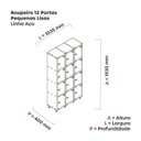 Ver imagem 4 de Armário Guarda Volume Locker Roupeiro 12 Portas Aço Grp 503/12 Vermelho