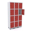 Ver imagem 1 de Armário Guarda Volume Locker Roupeiro 12 Portas Aço Grp 503/12 Vermelho
