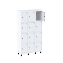 Ver imagem 3 de Armário Guarda Volume Locker Roupeiro 12 Portas Aço Grp 503/12 Branco
