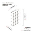 Ver imagem 4 de Armário Guarda Volume Locker Roupeiro 12 Portas Aço Grp 503/12 Branco