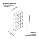 Ver imagem 4 de Armário Guarda Volume Locker Roupeiro 12 Portas Aço Grp 503/12 Branco