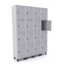 Ver imagem 1 de Armário Guarda Volume Locker Roupeiro 16 Portas Aço Grp 504/16 Cinza