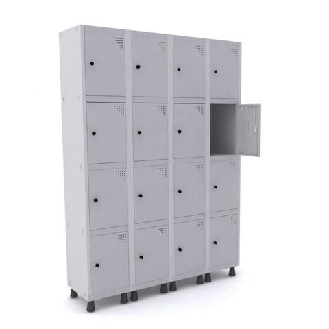 Armário Guarda Volume Locker Roupeiro 16 Portas Aço GRP 504/16 