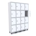 Ver imagem 1 de Armário Guarda Volume Locker Roupeiro 16 Portas Aço Grp 504/16 Branco