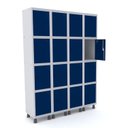 Ver imagem 1 de Armário Guarda Volume Locker Roupeiro 16 Portas Aço Grp 504/16 Azul/Cinza/Delrey