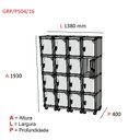Ver imagem 3 de Armário Guarda Volume Locker Roupeiro 16 Portas Aço Grp 504/16 Azul/Cinza/Delrey