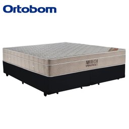 Cama Box King Bipartido Suede + Colchão Ortobom Airtech Molas Ensacadas 193x203x65:preto - 6