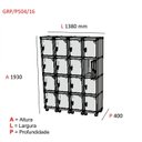 Ver imagem 3 de Armário Guarda Volume Locker Roupeiro 16 Portas Aço Grp 504/16 Cinza