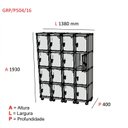 Ver imagem 3 de Armário Guarda Volume Locker Roupeiro 16 Portas Aço Grp 504/16 Cinza