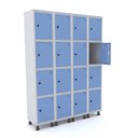 Ver imagem 3 de Armário Guarda Volume Locker Roupeiro 16 Portas Aço Grp 504/16 Azul/Cinza/Dali