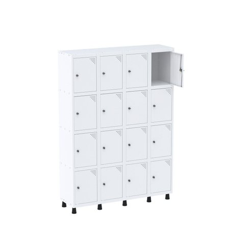 Armário Guarda Volume Locker Roupeiro 16 Portas Aço Grp 504/16 Branco