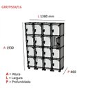 Ver imagem 3 de Armário Guarda Volume Locker Roupeiro 16 Portas Aço Grp 504/16 Cinza