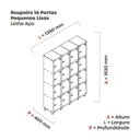 Ver imagem 4 de Armário Guarda Volume Locker Roupeiro 16 Portas Aço Grp 504/16 Preto