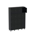 Ver imagem 1 de Armário Guarda Volume Locker Roupeiro 16 Portas Aço Grp 504/16 Preto