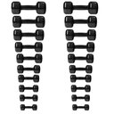 Ver imagem 1 de Kit Halteres Sextavados Emborrachados - Pares de 1 a 10 Kg