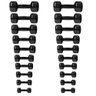 Kit Halteres Sextavados Emborrachados - Pares de 1 a 10 Kg - 1