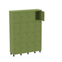 Ver imagem 1 de Armário Guarda Volume Locker Roupeiro 16 Portas Aço Grp 504/16 Verde