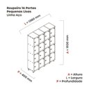 Ver imagem 4 de Armário Guarda Volume Locker Roupeiro 16 Portas Aço Grp 504/16 Verde