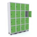 Ver imagem 1 de Armário Guarda Volume Locker Roupeiro 16 Portas Aço Grp 504/16 Verde