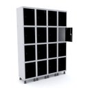 Ver imagem 1 de Armário Guarda Volume Locker Roupeiro 16 Portas Aço Grp 504/16 Preto
