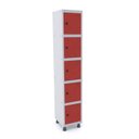 Ver imagem 1 de Armário Guarda Volume Locker Roupeiro 5 Portas Aço Grp 501/5 Vermelho