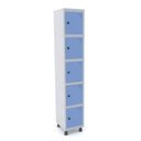 Ver imagem 1 de Armário Guarda Volume Locker Roupeiro 5 Portas Aço Grp 501/5 Azul