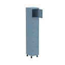 Ver imagem 3 de Armário Locker Roupeiro 5 Portas Aço Grp 501/5 Cinza/Azul Del Rey