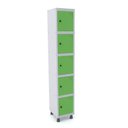 Ver imagem 1 de Armário Guarda Volume Locker Roupeiro 5 Portas Aço Grp 501/5 Cinza/Azul Del Rey