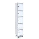 Ver imagem 1 de Armário Guarda Volume Locker Roupeiro 5 Portas Aço Grp 501/5 Branco/Cinza