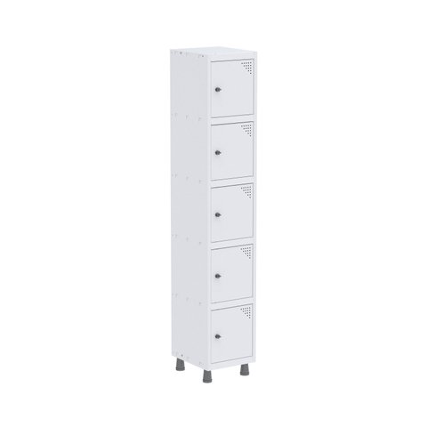 Armário Locker Roupeiro 5 Portas Aço Grp 501/5 Branco