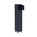 Ver imagem 3 de Armário Locker Roupeiro 5 Portas Aço Grp 501/5 Cinza/Azul Del Rey