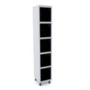 Ver imagem 1 de Armário Guarda Volume Locker Roupeiro 5 Portas Aço Grp 501/5 Preto/Cinza