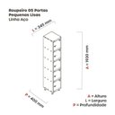 Ver imagem 4 de Armário Locker Roupeiro 5 Portas Aço Grp 501/5 Cinza/Azul Del Rey
