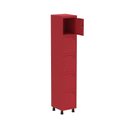 Ver imagem 3 de Armário Locker Roupeiro 5 Portas Aço Grp 501/5 Cinza/Azul Del Rey