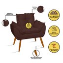 Ver imagem 2 de Kit 2 Cadeiras Poltronas Opala Suede Marrom