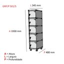 Ver imagem 3 de Armário Guarda Volume Locker Roupeiro 5 Portas Aço Grp 501/5 Cinza
