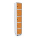 Ver imagem 1 de Armário Guarda Volume Locker Roupeiro 5 Portas Aço Grp 501/5 Laranja