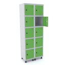 Ver imagem 1 de Armário Guarda Volume Locker Roupeiro 10 Portas Aço Grp 502/10 Cinza/Azul Del Rey