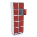 Ver imagem 1 de Armário Guarda Volume Locker Roupeiro 10 Portas Aço Grp 502/10 Vermelho