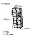 Ver imagem 3 de Armário Guarda Volume Locker Roupeiro 10 Portas Aço Grp 502/10 Branco/Cinza