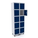 Ver imagem 1 de Armário Guarda Volume Locker Roupeiro 10 Portas Aço Grp 502/10 Azul