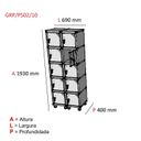 Ver imagem 3 de Armário Guarda Volume Locker Roupeiro 10 Portas Aço Grp 502/10 Preto/Cinza