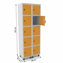 Ver imagem 4 de Armário Guarda Volume Locker Roupeiro 10 Portas Aço Grp 502/10 Laranja e Cinza