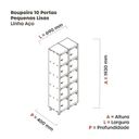 Ver imagem 4 de Armário Guarda Volume Locker Roupeiro 10 Portas Aço Grp 502/10 Branco