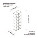 Ver imagem 4 de Armário Guarda Volume Locker Roupeiro 10 Portas Aço Grp 502/10 Branco