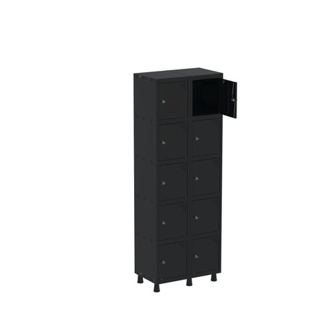 Armário Guarda Volume Locker Roupeiro 10 Portas Aço Grp 502/10 Preto