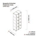 Ver imagem 4 de Armário Guarda Volume Locker Roupeiro 10 Portas Aço Grp 502/10 Preto