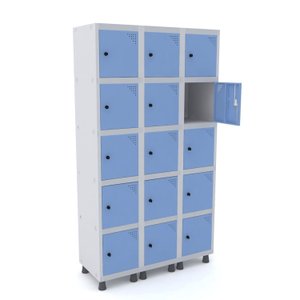 Armário Guarda Volume Locker Roupeiro 15 Portas Aço GRP 503/15 